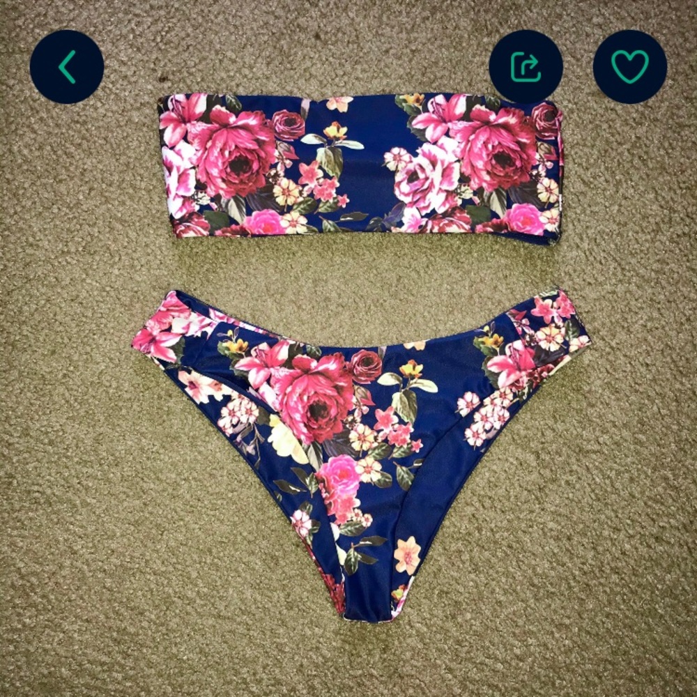 Zaful Bandeu Floral Bikini size S
